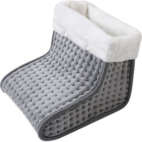 Chauffe-pieds électrique avec doublure intérieure lavable, chauffage des pieds avec 10 niveaux de température réglables et chauffage rapide de 30℃ à 60℃ avec minuterie intelligente