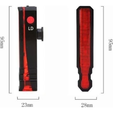 As14924- 5 Led clairage Nuit Vlo Arrire De Bicyclette 4 Laser Feu Arrire tanche