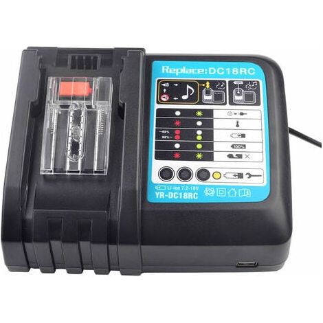 Chargeur de pile Remplacez le chargeur de batterie au lithium Makita makita pour la batterie au lithium 14.4-18V DC18RC sans tension d'écran large, norme européenne, (1/4)