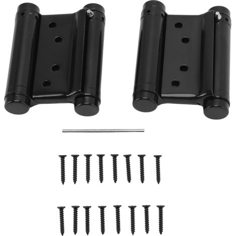1 paire de charnières à ressort à double action en acier inoxydable, fermeture automatique, pour portail et clôture, charnière de porte noire (1/5)