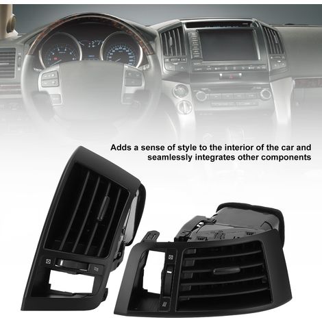 Grille de ventilation de console centrale pour Toyota Land Cruiser LC200 2008‑2015 - Noir, 2 pièces, amélioration de la circulation d'air (1/5)