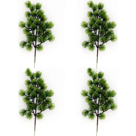 Plante Artificielle - 4 Pièces - Pot Noir En Plastique - Tige Filée Pour Modelage - Décoration Intérieure Extérieure - Pour Bureau Maison Balcon (1/5)