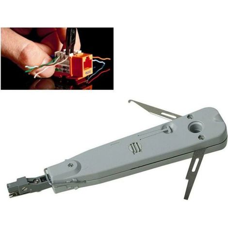 Outil De Connexion Telephonique - 180 Mm - Impact Reglable - Lames De Blocage Et D Insertion De Cable - 1 Unite (1/3)