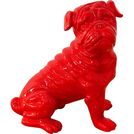 Statuetta Decorativa Cane Bulldog Kuatéh in Poliresina 30x20x34 cm Rosso (1/5)