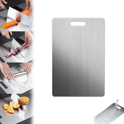 Yamato Titanium Schneidebrett für die Küche, doppelseitiges, lebensmittelechtes Schneidebrett (39 x 27,9 cm) (1/4)