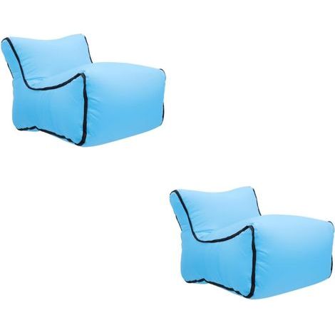 Canapé gonflable 2 pièces – Nylon durable pour extérieur – Chaise longue, lit et pouf – Idéal camping, plage, jardin (1/5)
