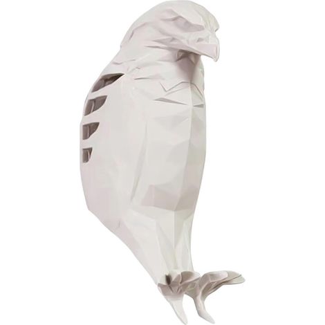 Applique murale hibou, applique murale aigle à tête blanche, applique murale statue d'animal en résine à piles LED, lampe hibou aigle doré (1/5)