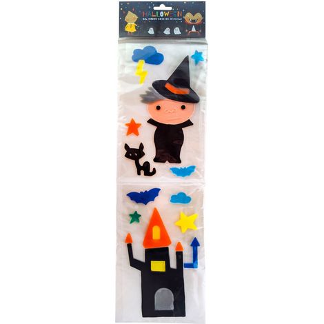 Halloween-Hexen-Aufkleber aus Silikongel für Fenster und Spiegel