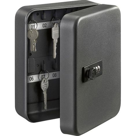 BURG-WÄCHTER  Caja  de  llaves  KC  H200xB160xT60mm  negra  chapa  de  acero,  número  de  ganchos  20  unidades  -  KC  20  C