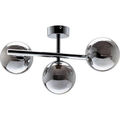 Zumaline LUNA Plafonnier Globe, Chrome, 3x G9