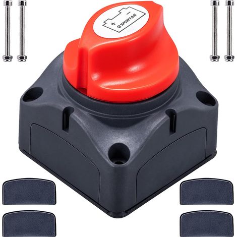 Interrupteur Principal de Batterie 1-2-Both-Off - Spurtar 275A Étanche pour Isolation de Batterie, Compatible 12V/24V/48V, Idéal pour Bateau, Moto, Yacht, Voiture, Marine et Caravane(2) (1/5)