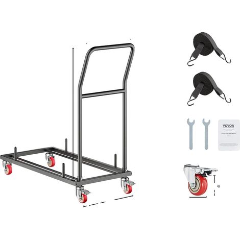 Carrello porta sedie, capacità di carico 300 libbre, design salvaspazio, 300 libbre (1/2)