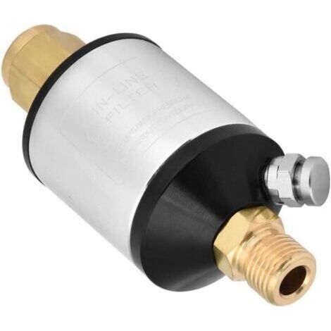 Filtre de compresseur d'air d'entrée et de sortie 1/4 "NPT Séparateur d'eau Sécheur de compresseur d'air avec vanne de vidange pour outils pneumatiques Coupeurs de plasma Lignes d'air (1/4)