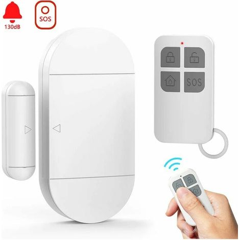 Alarmes de portes et fenêtres, détecteurs de portes et fenêtres sans fil avec télécommande, capteurs magnétiques antivol pour systèmes de sécurité pour la maison et les enfants (1/4)