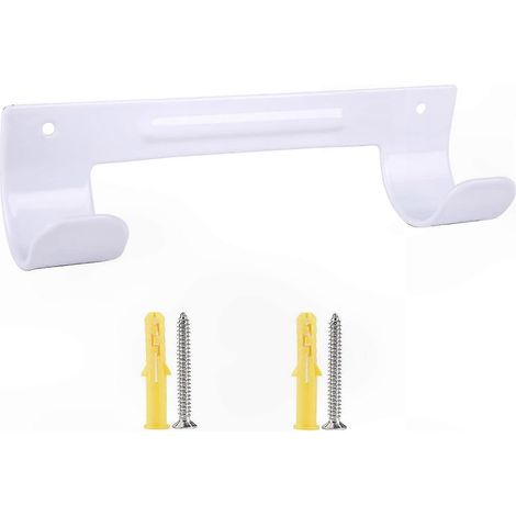 Support mural pour planche à repasser, étagère de rangement suspendue, organiseur de buanderie, porte-accessoires et cintre pratique, fixation robuste en métal. (1/4)