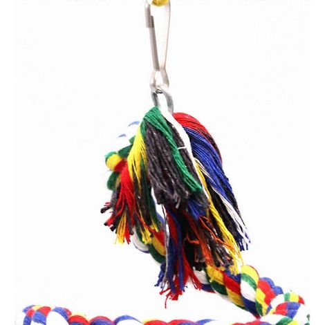 Perchoir spiralé durable pour cage à perroquet avec clochette, perchoir en coton, échelle en corde de coton, accessoires pour perroquet - 1,5 m (1/4)
