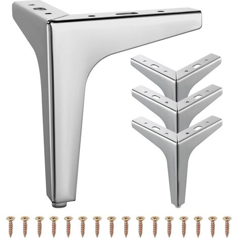 4 Pcs Pieds de Meubles en Métal 10cm Triangulaires pour Canapé, Table Basse, Meuble TV et Autres