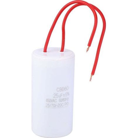 Condensateur, CBB60 condensateur de démarrage 25uF 450VAC pour appareils électroménagers 25/70/-20 condensateur de démarrage CBB60 25UF 450VAC condensateur de démarrage (1/3)