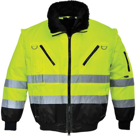 Portwest 4 in 1 Warnschutz Winter Pilotenjacke Gelb L