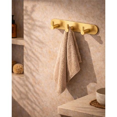 Exagonshop Appendino bagno triplo oro spazzolato Minimal