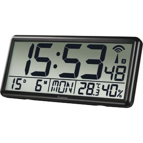 Hama Jumbo Digitale Wanduhr Schwarz Rechteckig