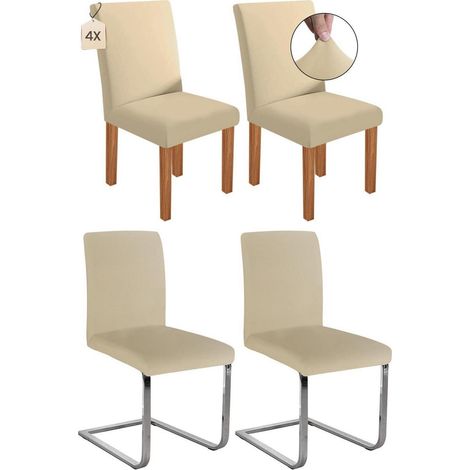 4er Set Stuhlhussen für Schwingstühle, abnehmbar, waschbar, beige (1/5)