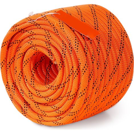Doppelt geflochtenes Polyester-Baumkletterseil, 9,5 mm x 36,6 m, 48 Litzen, stark und langlebig (1/5)
