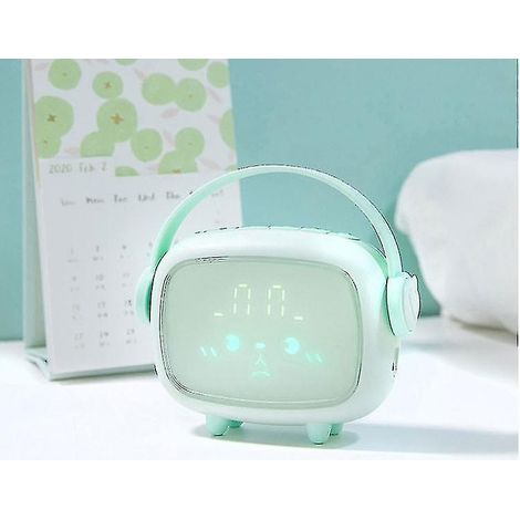 Led Night Light, Time Angel Night Light With Digital Alarm Functionblue (1/2)