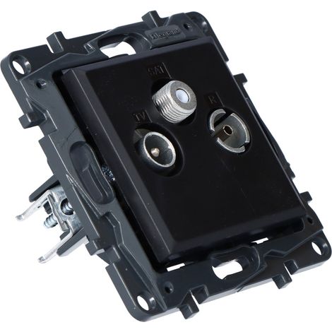 Presa terminale TV-R-SAT per installazione a stella 1,5 dB - nera, NILOE STEP (1/2)