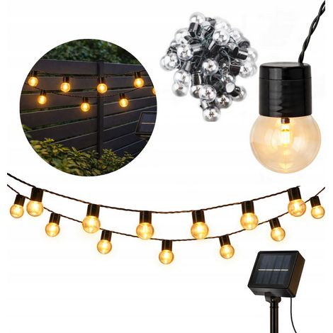 Dekorative Solar-Lichterkette für den Garten, 6,5 m, 30 Glühbirnen