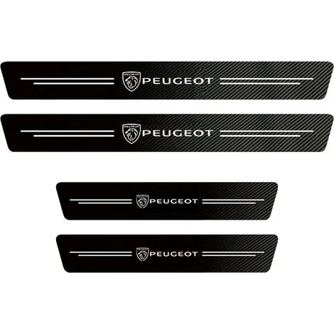 (Lot de 4 protections de seuil de porte neuves, compatibles Peugeot) Autocollants de protection pour seuil de porte et hayon, compatibles avec Peugeot 208, 3008, 308, 2008, 207, 107, 508, 607, 106, 40 (1/4)