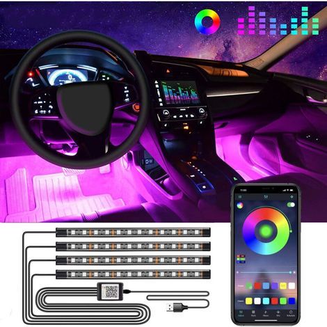 [JAMAIS UTILISÉ] Éclairage intérieur de voiture Accessoires de voiture Éclairage LED de voiture Contrôle par application avec synchronisation de la musique à distance (1/4)