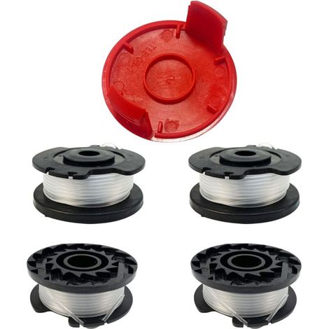 Bobine de Fil de Rechange pour EIN-Hell GE-CT 18/28 Li et GE-CT 18/28 Li TC, 4.9M x 1.6mm Bobine de Fil de Rechange pour Débroussailleuse (4 Bobines + 1 Capuchon) (1/5)