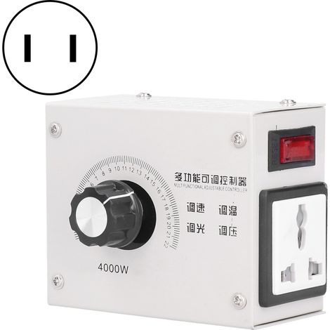Régulateur de tension à thyristor 4000W, gradateur électronique haute puissance AC 110/220V avec prise américaine (1/5)