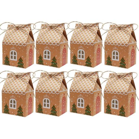 20 Pcs Boite Cadeaux Noel, Decoration Noel Boite Cadeau en Papier Kraft, Petite Boite Cadeau Noel pour Emballage Cadeau Bonbons (1/5)