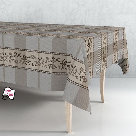 Rouleau De Caoutchouc Nappe Beige-Marron 140cm X 25m Exma. - Exma (1/2)