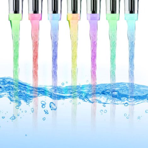 Robinet d'eau LED avec éclairage et jet d'eau automatiques à couleurs changeantes pour la cuisine et la salle de bain (1/5)