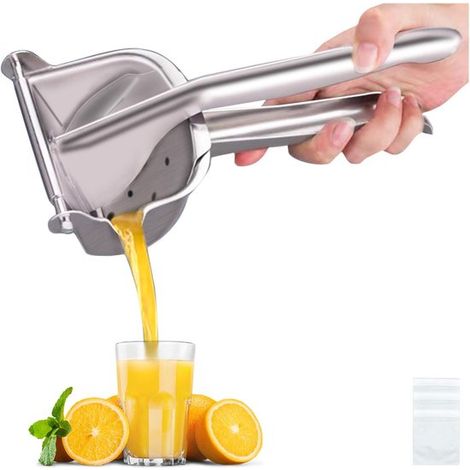 Originale Edelstahl-Zitronenpresse Zitruspresse robuste manuelle Zitruspresse Orangenpresse Limettenpresse Grapefruitpresse inklusive 50 und 1 1 (1/5)