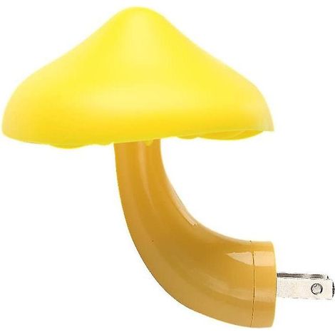 Veilleuse champignon mignonne à brancher, applique murale jaune chaud (1/5)