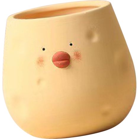 Vaso in ceramica a forma di pulcino giallo, creativo e grazioso, ideale per piante grasse, sia da interno che da giardino (prezzo consigliato: 65.000 VND).