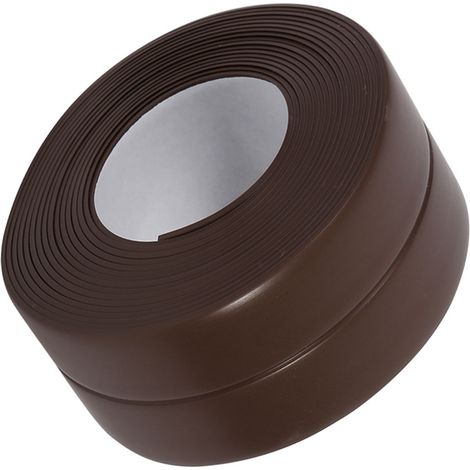 Bande d'étanchéité adhésive pour lavabo et mur - Bordure de joint cuisine marron 38mm x 3.2m