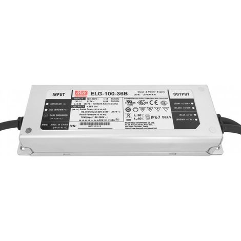 Driver / Alimentation LED Type B - 100W - 36V DC - 2.66A CC+CV IP67 Dimmable - MeanWell