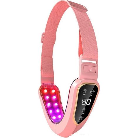 Strumento di bellezza per il viso a forma di V Massaggiatore per modellare il viso a forma di V Apparecchio per lifting cutaneo a fotoni e microcorrente EMS 12 velocità Massaggiatore per il viso a (1/4)