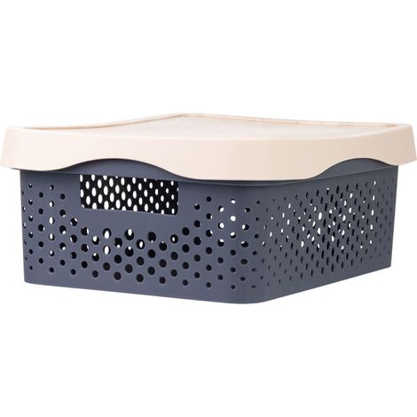 Cesta Grande de Ordenación Rectangular con Tapa Zest 7house