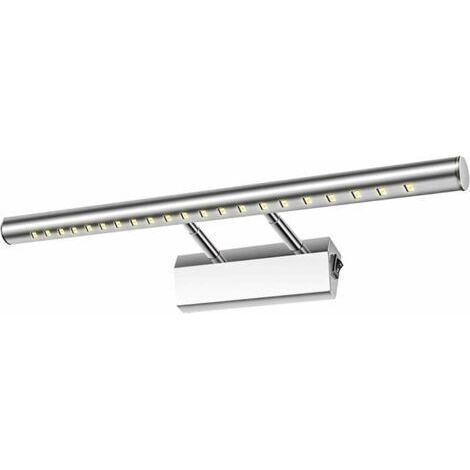 FENOPLASTICAApplique murale LED pour miroir de salle de bain, 5 W, lampe de table, étanche IP44, réglable à 180° avec interrupteur en acier inoxydable, éclairage décoratif, meuble de salle de bain, ma