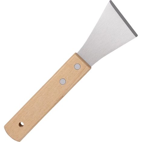 Grattoir Japonais en Acier Inoxydable avec Manche en Bois Racloir de Nettoyage pour Graisse Mastic et Taches 19 × 5 cm 2 Pièces
