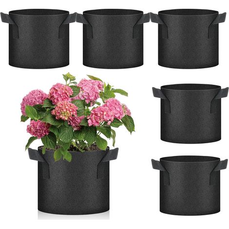 6 Pcs Sacs a Plantes, Sacs de Plantation 3 Gallons Sac à Plantes avec Poignées 12 L Sac de Plantation Non Tissé pour Plantation Fleurs Fraises Pommes de Terre VégétaleTomates et Autres Plantes (1/5)