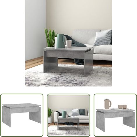 Holzwerkstoff Couchtisch -  Couchtisch Betongrau 68x50x38 cm Holzwerkstoff (1/5)
