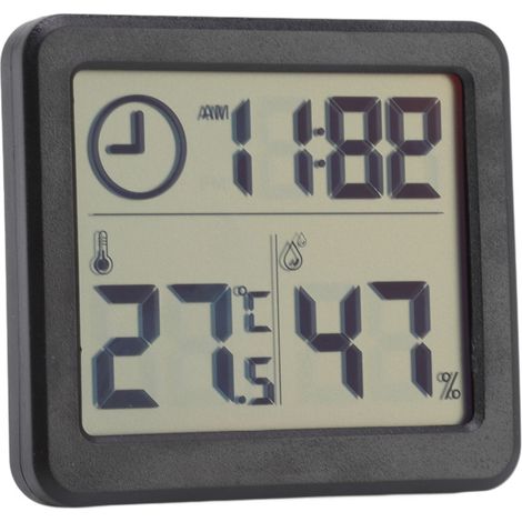 Termómetro-higrómetro digital de alta precisión con cuatro orificios, pantalla de 3,2 pulgadas, color negro. (1/5)