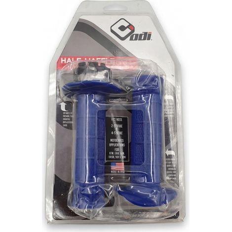 ODI - Poignées de guidon - HALF-WAFFLE V2 Lock-On - Bleu - 117mm - Installation sans colle - Voir photos (1/5)